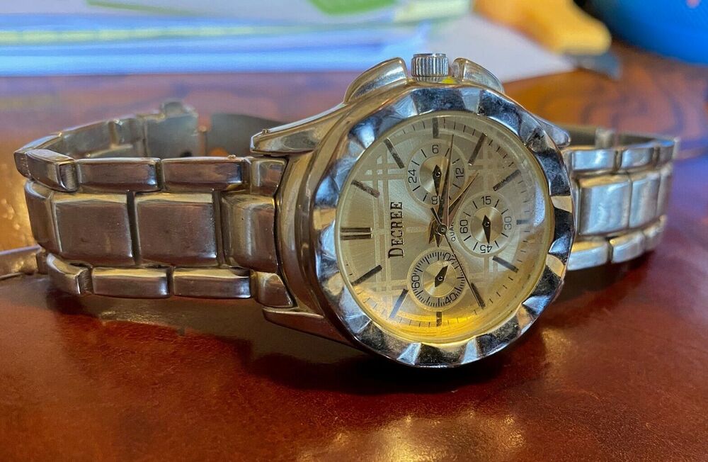 Women's 40mm Decree Watch, Silver Tone with Gold Tone Face, Thick Case
